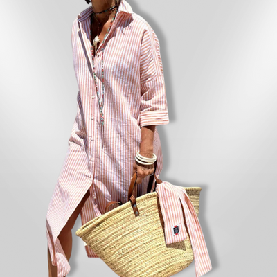 Amanda - Schickes gestreiftes Hemdkleid