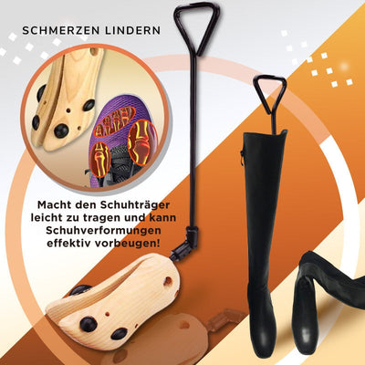 TimberStride™ | Hölzerne Werkzeuge für breite Schuhe