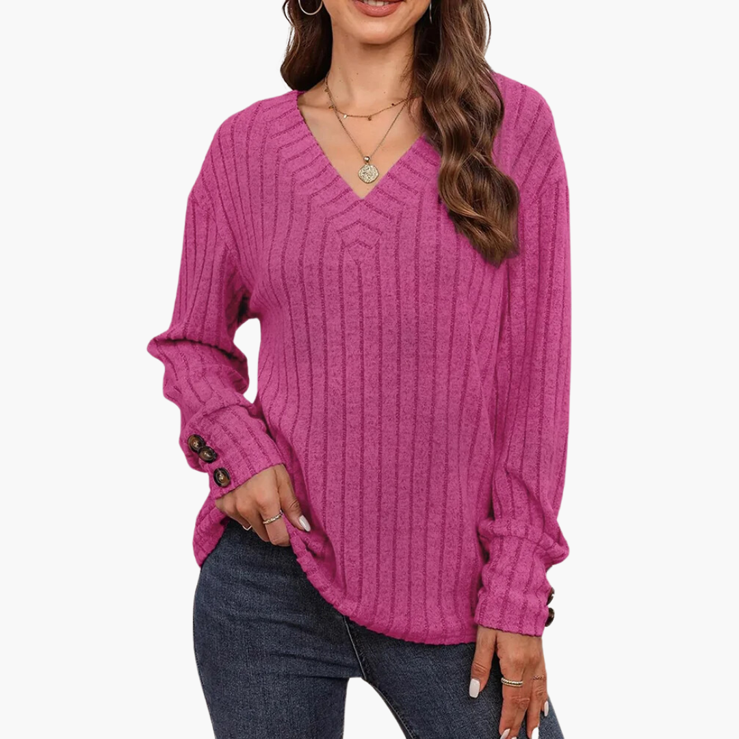 Yvonne | Winter V-Ausschnitt Strickpullover