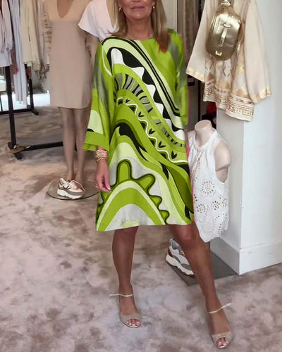 Kleid mit Retro-Print | A-Linienform | Fließender Schnitt