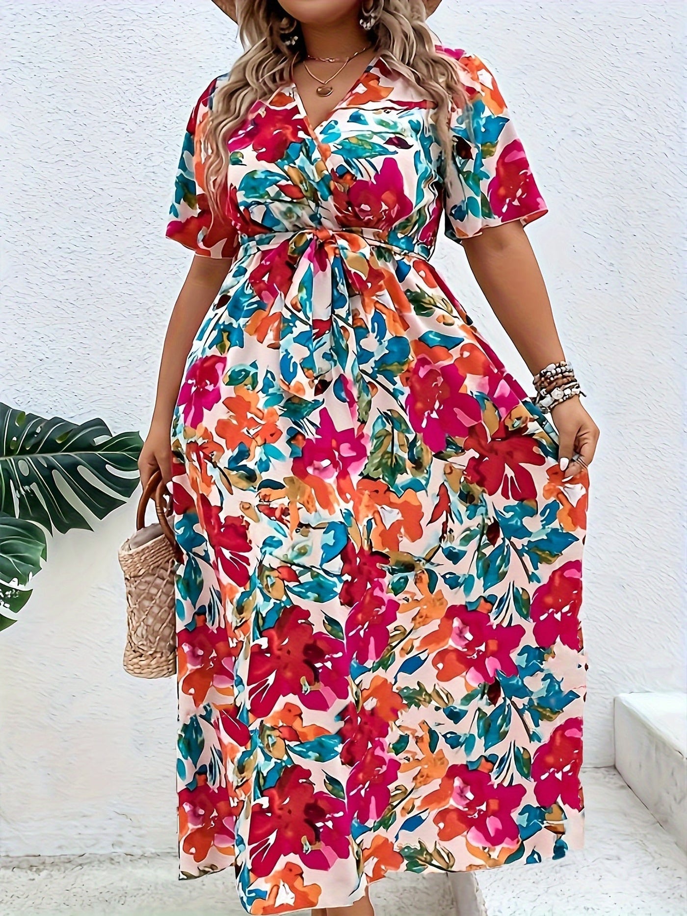 Amara | Plus Size Blumen-Kleid