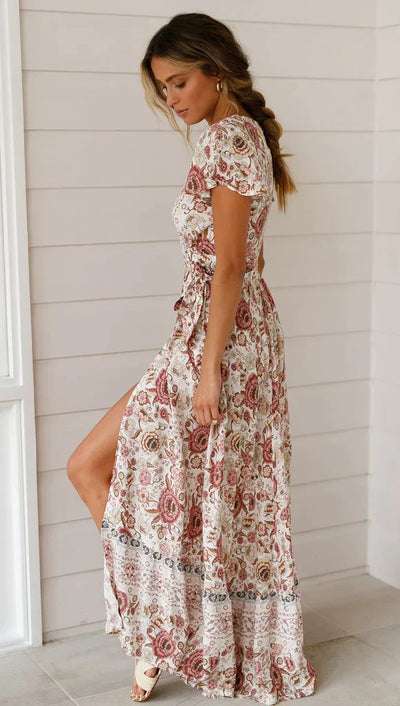Myah - langes maxi kleid im vintage look für den sommer/frühling