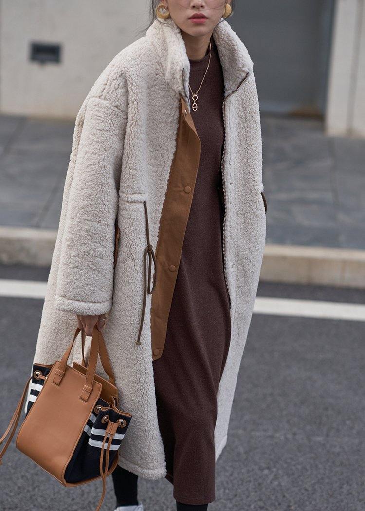 Cosynic™ | Wintermantel in Plusgröße mit hohem Kragen und Kordelzug