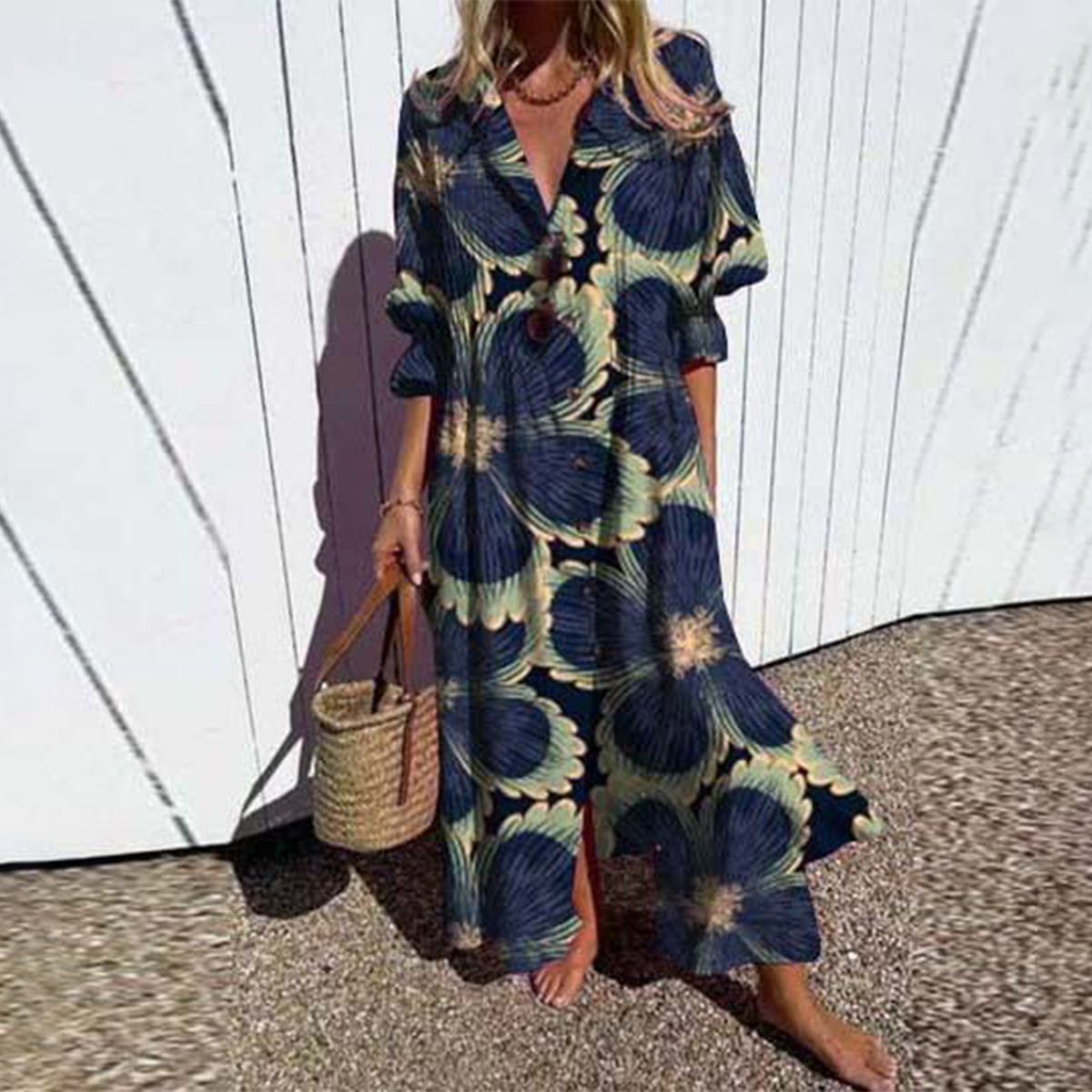 Sloane - Langes Kleid Mit Blumendruck