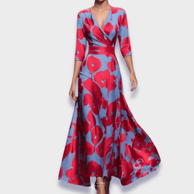 Stefanie | Elegantes Maxikleid mit Premium-Blumenstoff