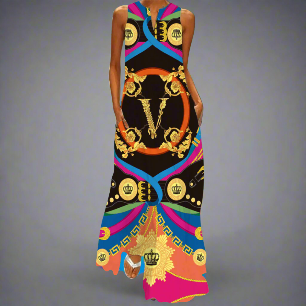 Briselotte | Elegantes Vintage Maxi-Kleid für den Sommer