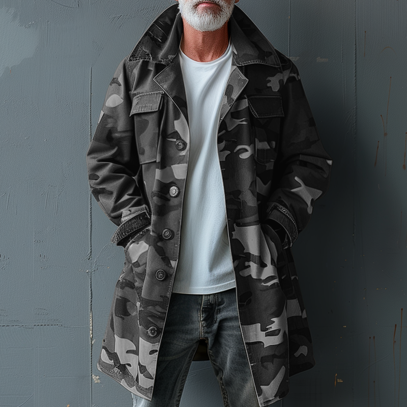 Tactical Camo Herren-Trenchcoat