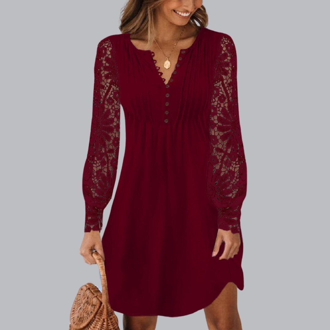 Wiltrud™ | Elegantes Kleid mit Spitzenärmeln