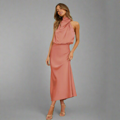 Kunigunde | Elegantes Satin-Maxikleid für besondere Anlässe