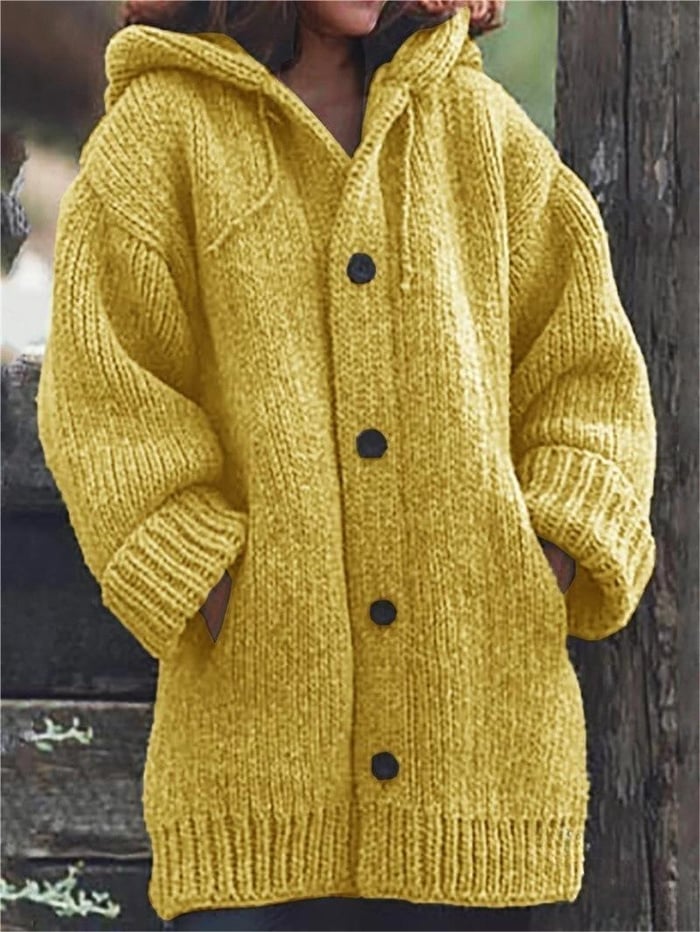 Jamie Strickjacke mit Kapuze und Knopfleiste