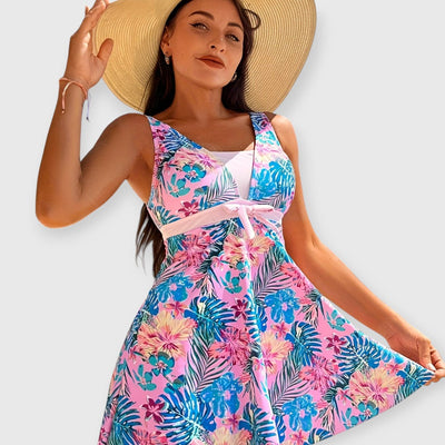 Meraya | Bauchkaschierender Blumen Tankini