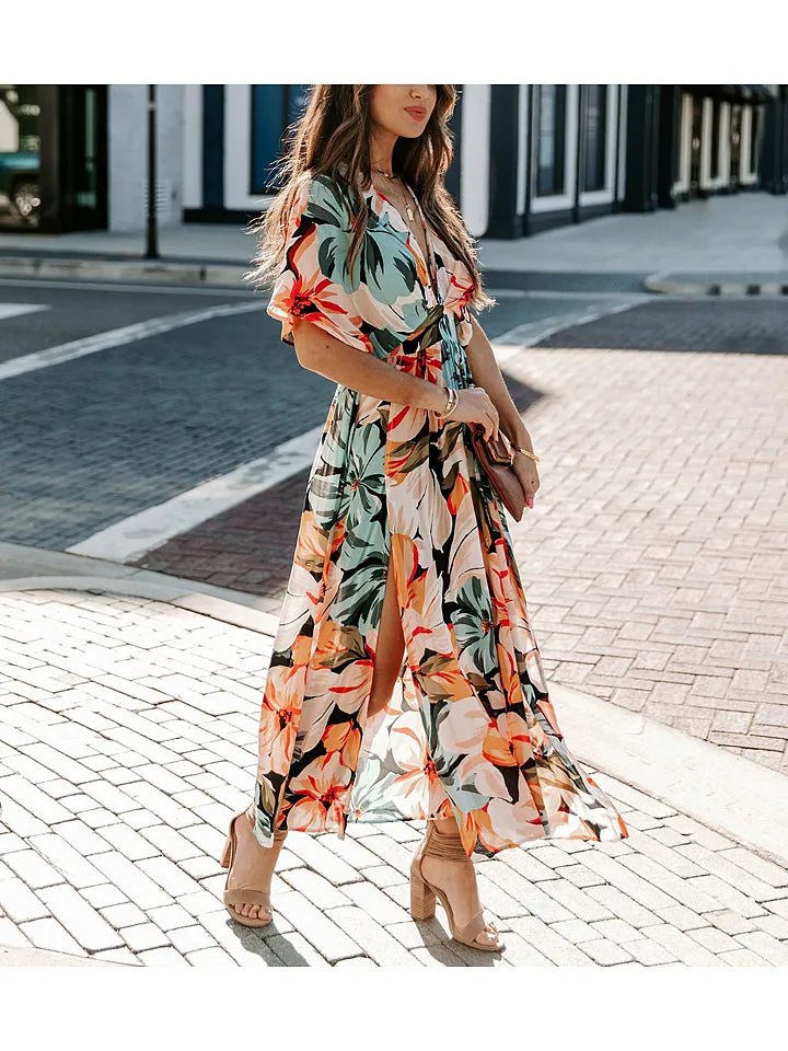 Tess - stylisches buntes sommer kleid mit elegantem schnitt