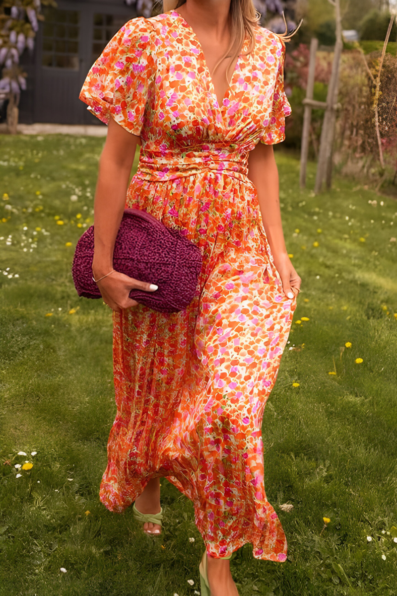 Sommerliches Maxikleid für Damen – Blumendruck & Fließender Schnitt