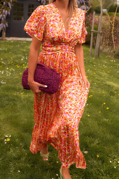 Sommerliches Maxikleid für Damen – Blumendruck & Fließender Schnitt