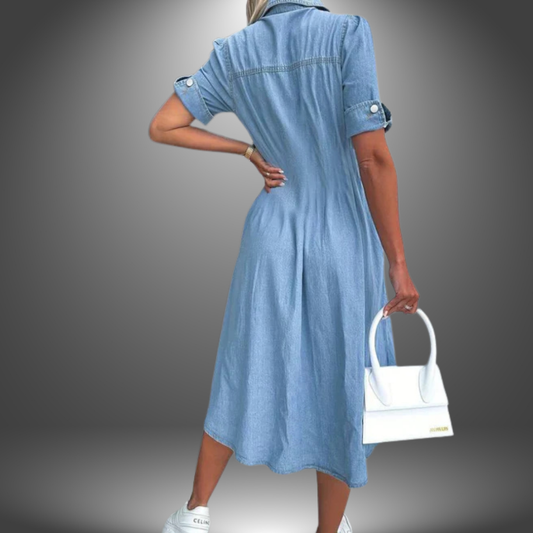 Kacey - Langes Denim-Kleid