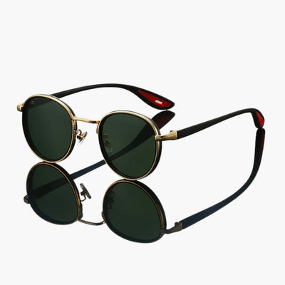 Damen Sonnenbrille mit rundem Metallrahmen und UV400 Schutz