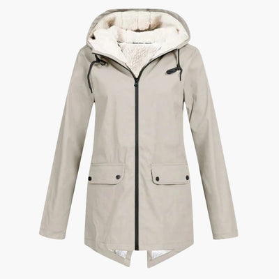 Wasserabweisender Trenchcoat mit Kapuze für Damen