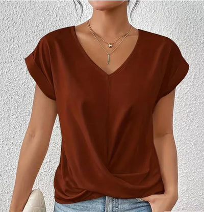 Lässiges V-Shirt | Femininer Schnitt & fließender Stoff | Eleganter Casual-Look