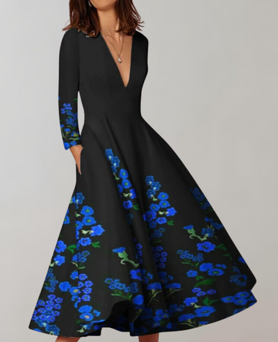 Aisha - Fließendes Saum-Maxikleid für Damen in der Freizeit