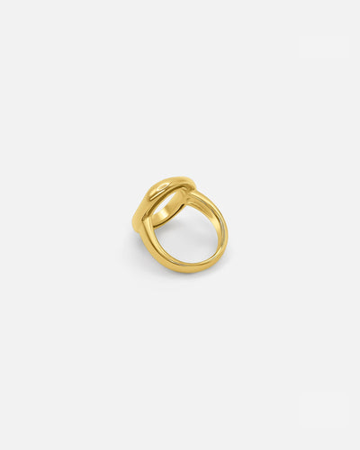 Goldener Ovaler Ring mit Hohlem Design – Zeitlose Eleganz für jeden Anlass