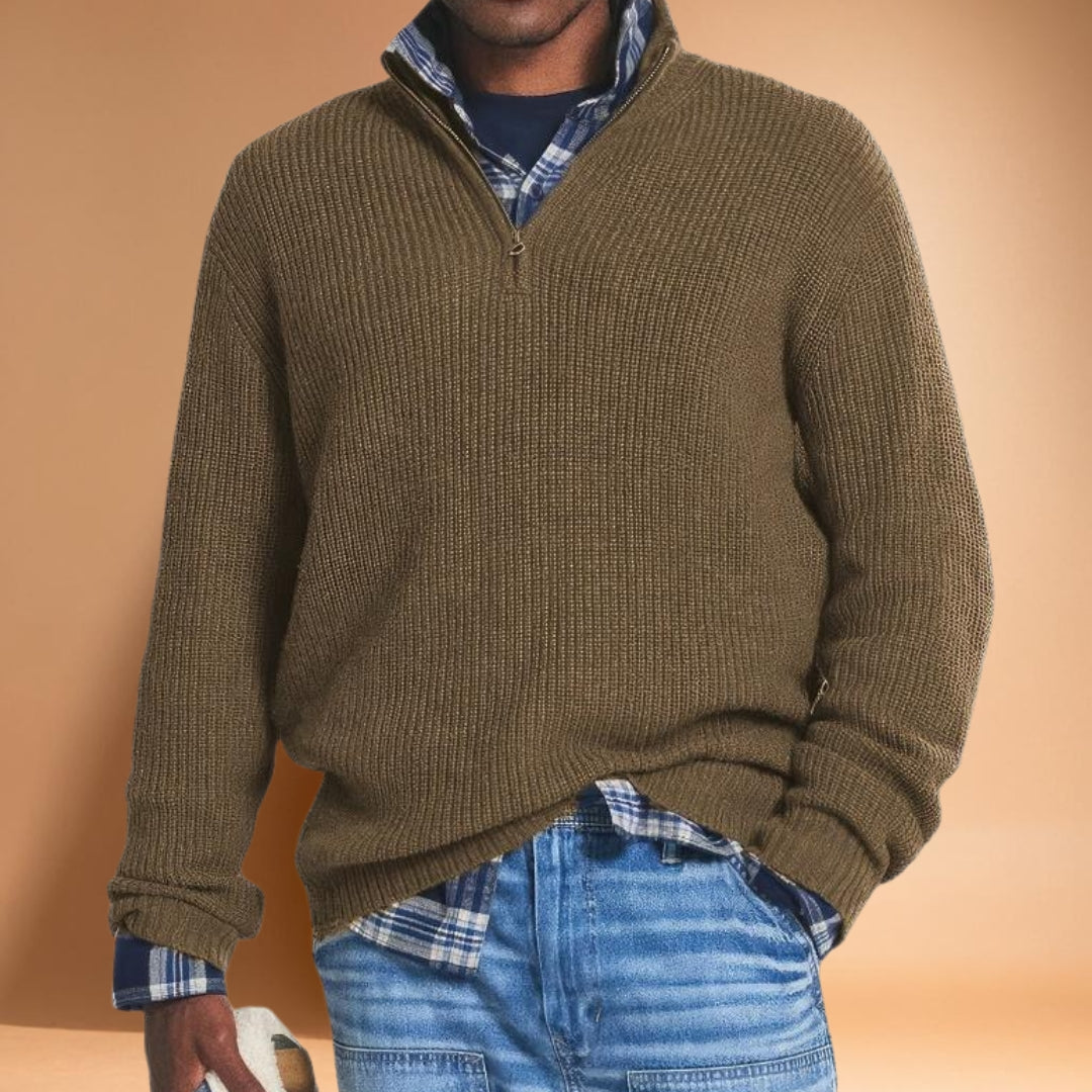 Hugo | Gestrickter Pullover mit Reißverschluss