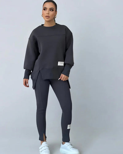 Zweiteiler mit Oversize-Sweatshirt | Schmale Hose | Urbaner Streetstyle