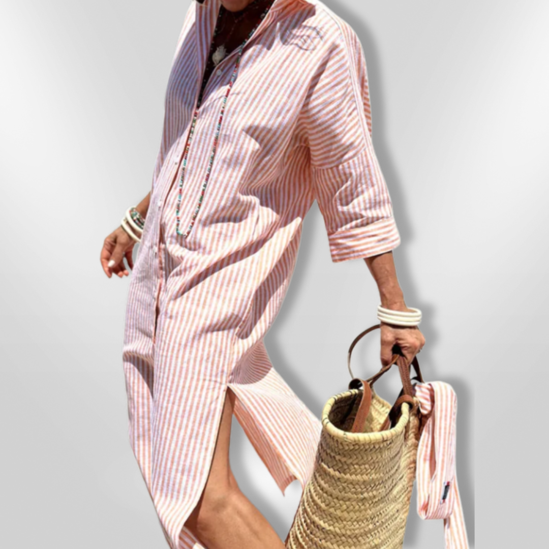 Amanda - Schickes gestreiftes Hemdkleid