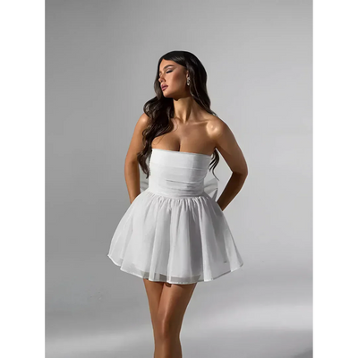 Glitzerndes Mini-Kleid | Trägerlos & Elegant | Party-Highlight