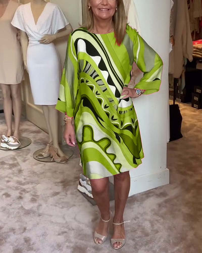 Kleid mit Retro-Print | A-Linienform | Fließender Schnitt