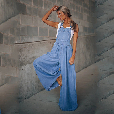 Zelda - Lässig Geschnittener Denim-Jumpsuit Chic