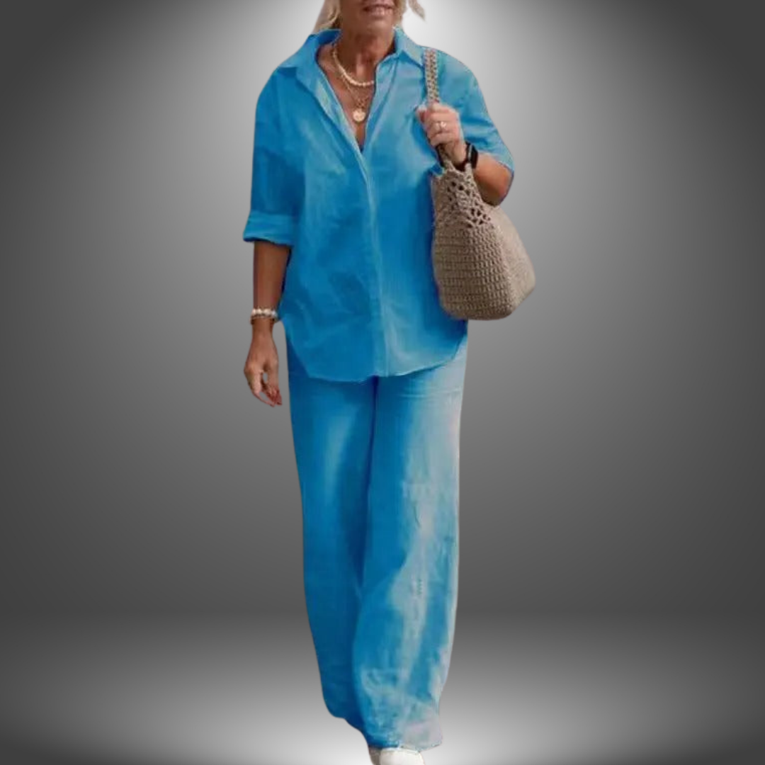 Ustinya - Handgemachtes Baumwoll-Shirt- und Hosen-Set