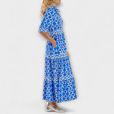 Stavroula - Midikleid Mit Kettenmuster