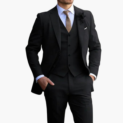 3-teiliges Anzug Set - Slim Fit Herrenanzug Beige für Hochzeit
