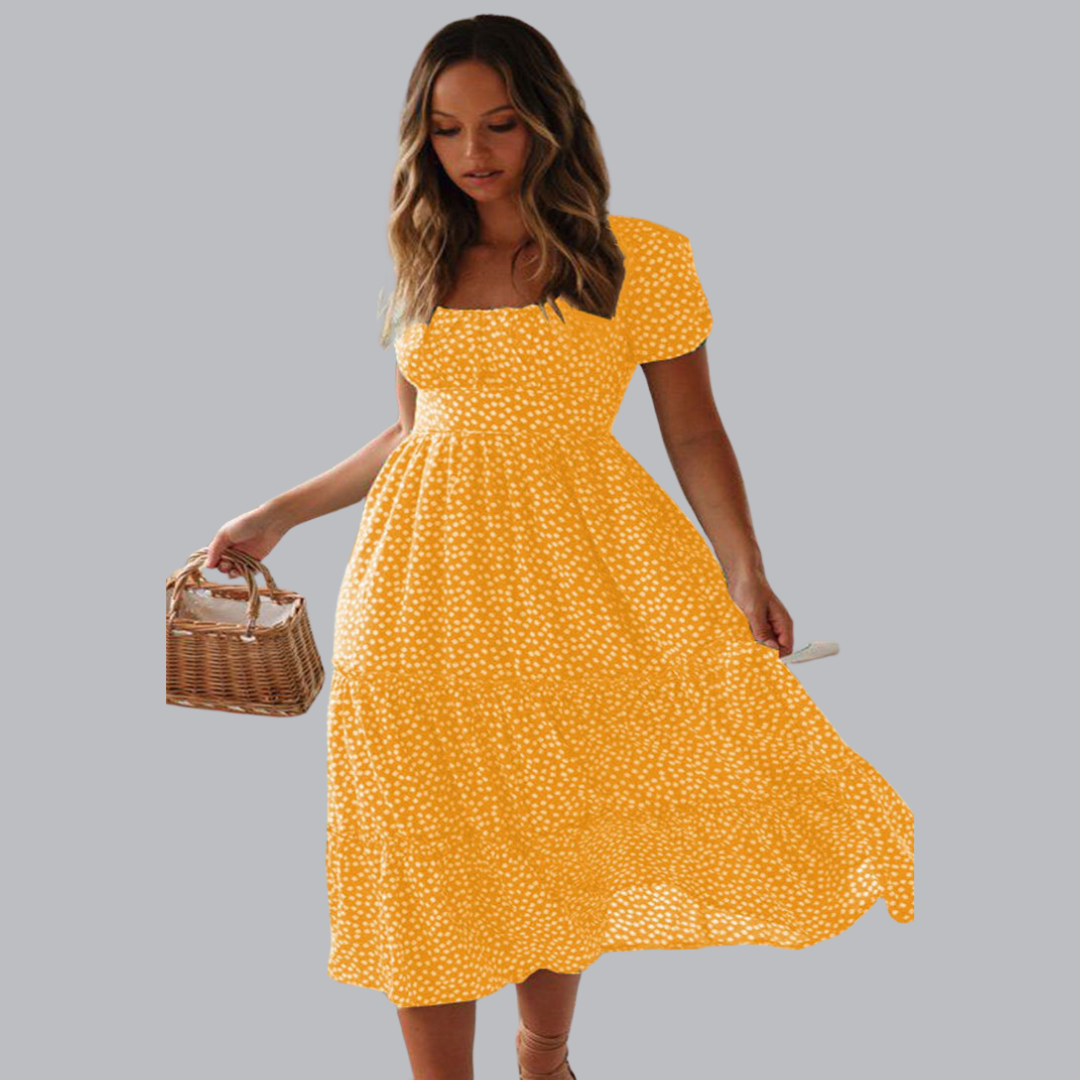 Odelinde™ | Feminines Midikleid mit Puffärmeln