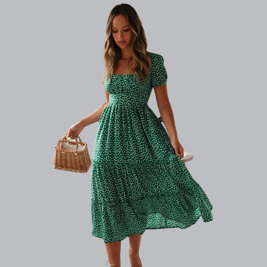 Odelinde™ | Feminines Midikleid mit Puffärmeln