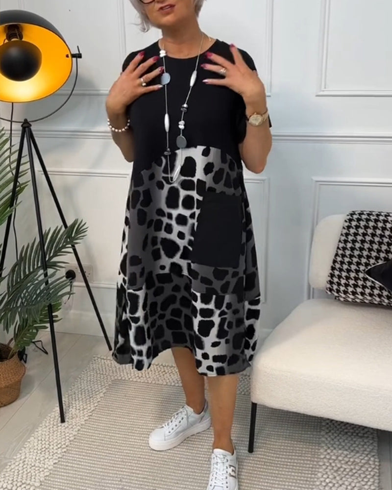 Adriana™ - Damen Midi Kleid mit kurzen Ärmeln