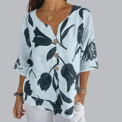 Athalie™ | Blumen-Knopfbluse