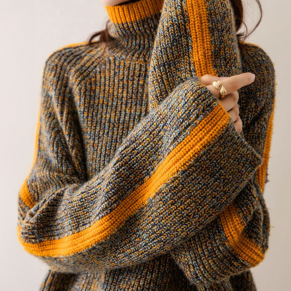 ZOÉ | Eleganter gestrickter Komfort Rollkragenpullover für Damen