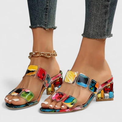 Donna | Bunte Doppelschnallen-Sandalen