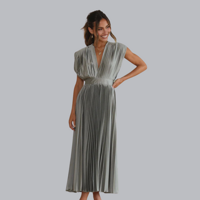 Engelmara™ | Elegantes Plisseekleid mit V-Ausschnitt