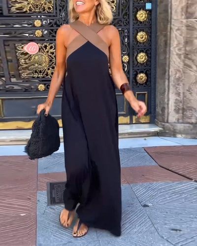 SIENNA | Elegantes Kleid mit offener Rückseite und modischer Kreuzhals