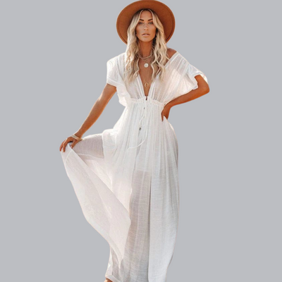 Editha™ | Maxi Weiße Strandkleid