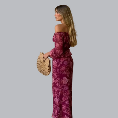 Isadora™ | Zweiteiliges Off-Shoulder Set mit figurbetontem Rock