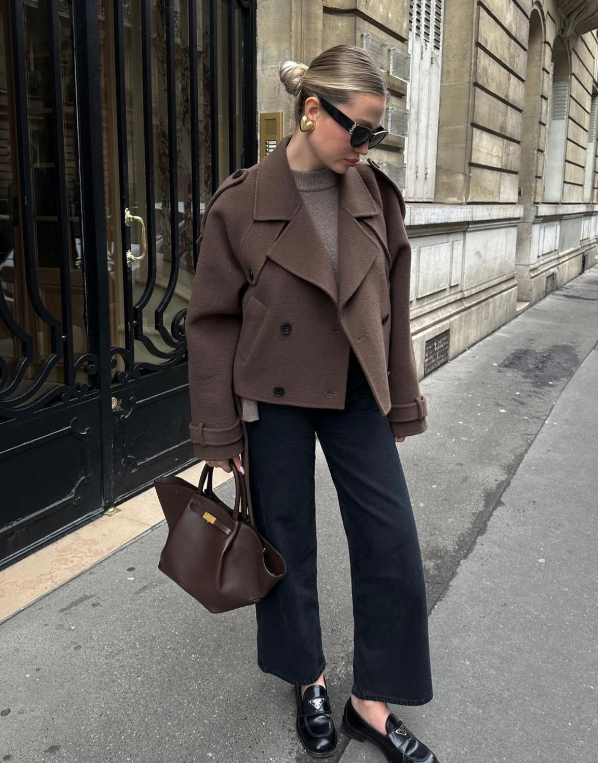 Saira | Kurzer Zweireihiger Gürtelmantel