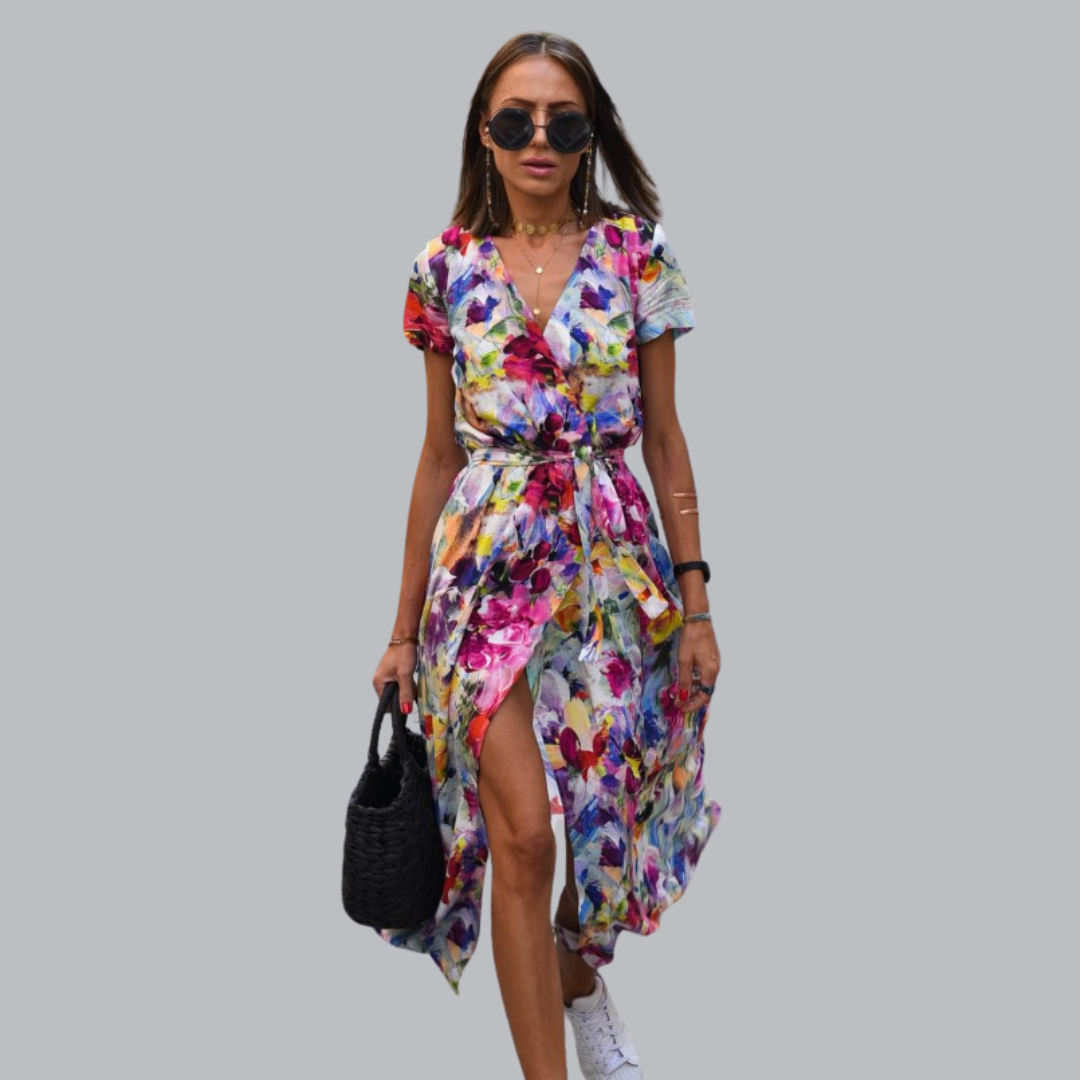 Nia™ | Sommerliches Wickelkleid mit Taillengürtel in mehreren Designs