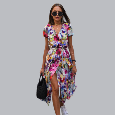 Nia™ | Sommerliches Wickelkleid mit Taillengürtel in mehreren Designs