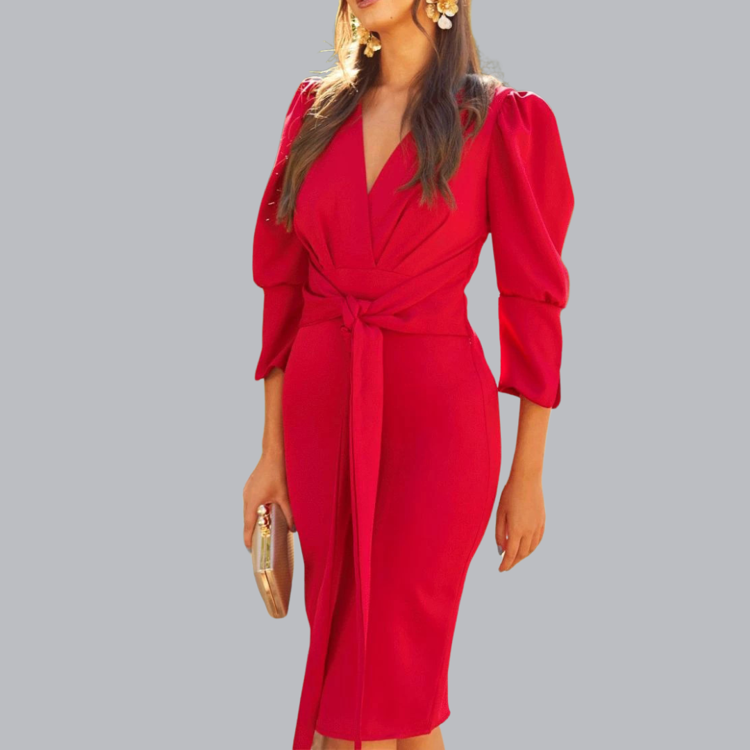 Traudl™ | Elegantes Wickelkleid mit Taillengürtel