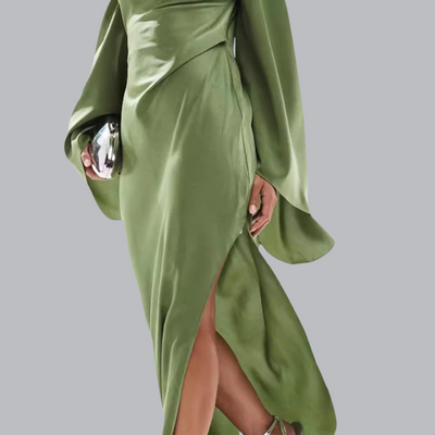 Mechthilde™ | Elegantes One-Shoulder-Abendkleid mit Beinschlitz