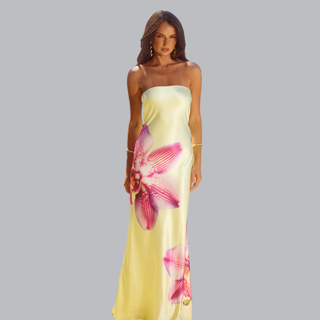Sofia™ | Trägerloses Maxikleid mit elegantem Blumenmuster