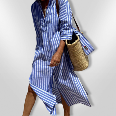 Amanda - Schickes gestreiftes Hemdkleid